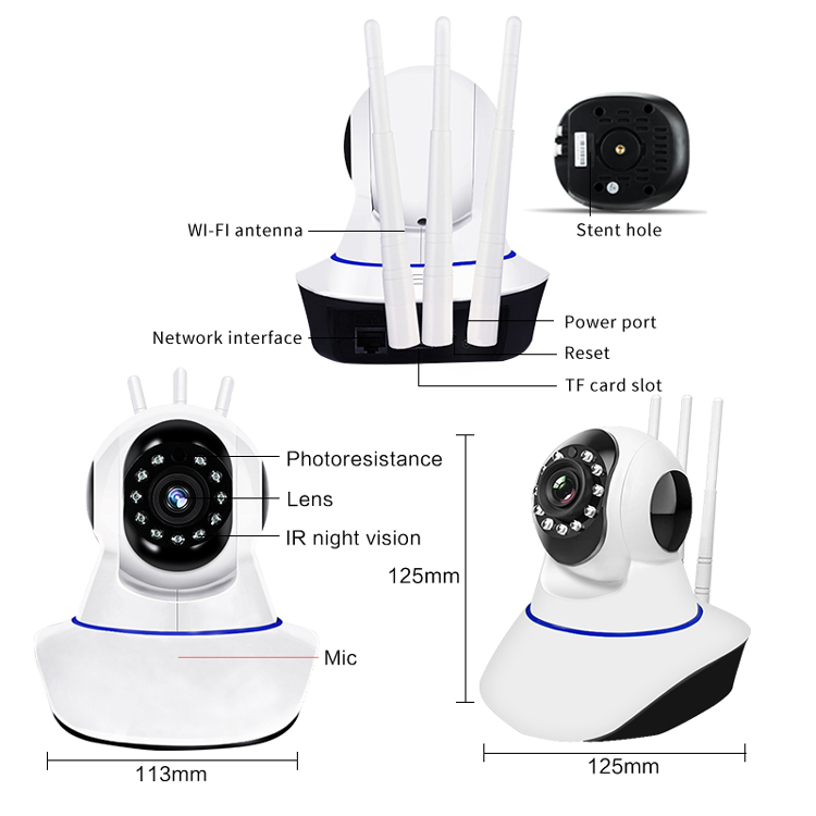 720P360 degree panoramic HD wireless camera home monitor